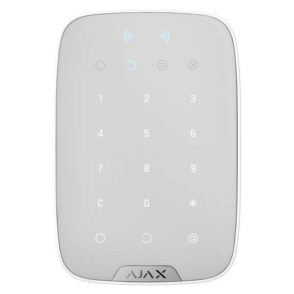 AJAX | Bedienfeld | LED-Statusanzeige | DESFire Kontaktlose Steuerung | Weiß | KeyPad Plus