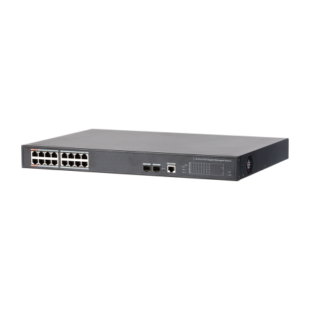 Kommerzieller Managed PoE Switch (L2) Mit 16 Gigabit Ports + 2 Gigabit SFP Ports (Kein Ring)