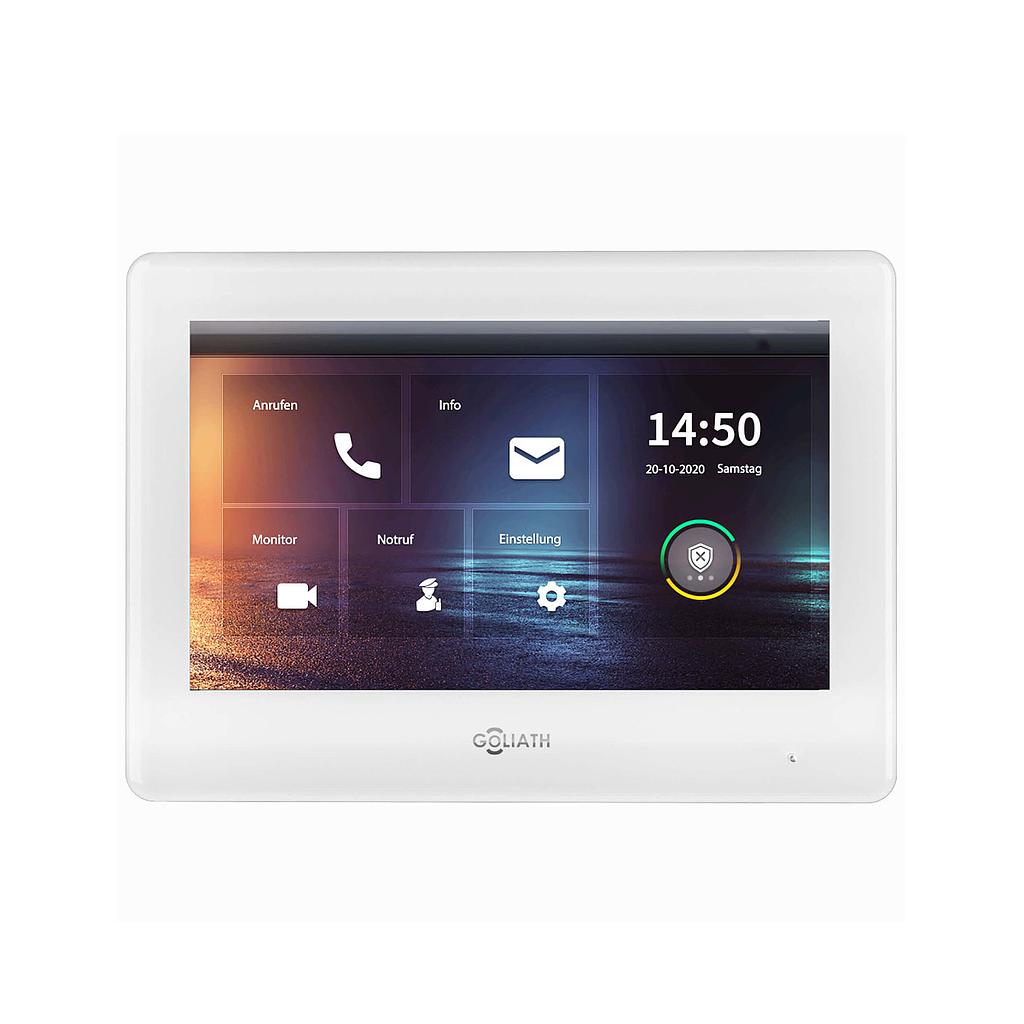 Hybrid IP &amp; 2-Draht BUS Video Türsprechanlage | 7 Zoll | 2.5D Glas | Bildspeicher | Weiß