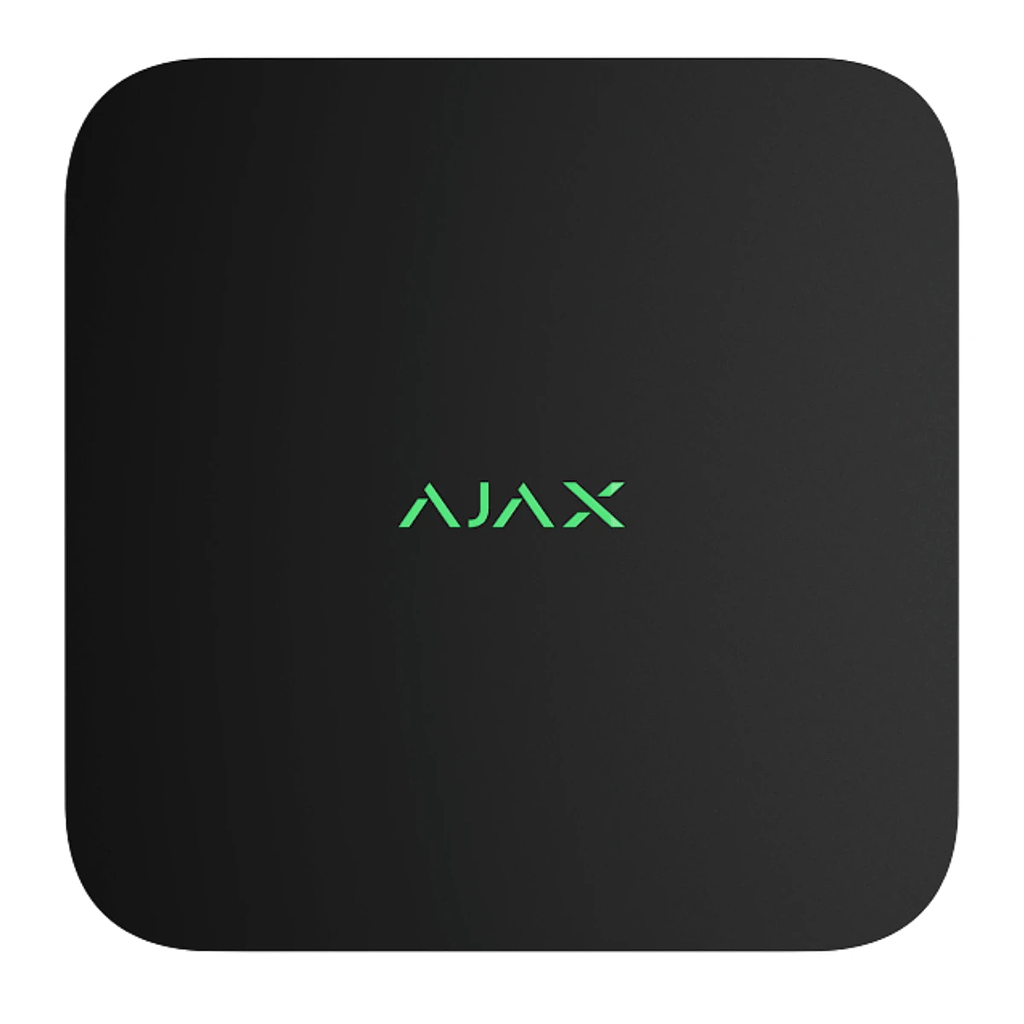 AJAX 16 Kanal NVR IP Rekorder | 4K | Alarmverifizierung | Bewegungserkennung | H.265 | ONVIF | Schwarz