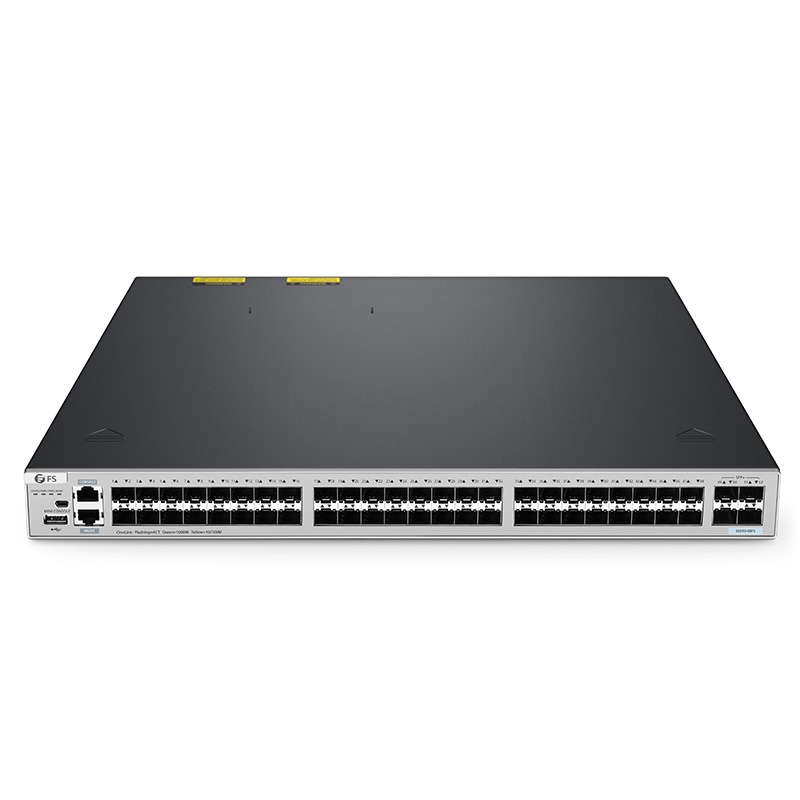 S5810-48FS, 48-Port Gigabit Ethernet L3 Switch, 48 x 1Gb SFP, with 4 x 10Gb SFP+ Uplinks, Stackable Switch, Broadcom Chip, Support MPLS