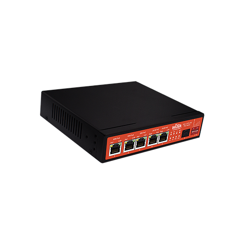 WITEK 5-PORT GIGABIT POE + 1-PORT GIGABIT SFP ETHERNET SWITCH WITH UPS & SOLAR CONTROLLER
